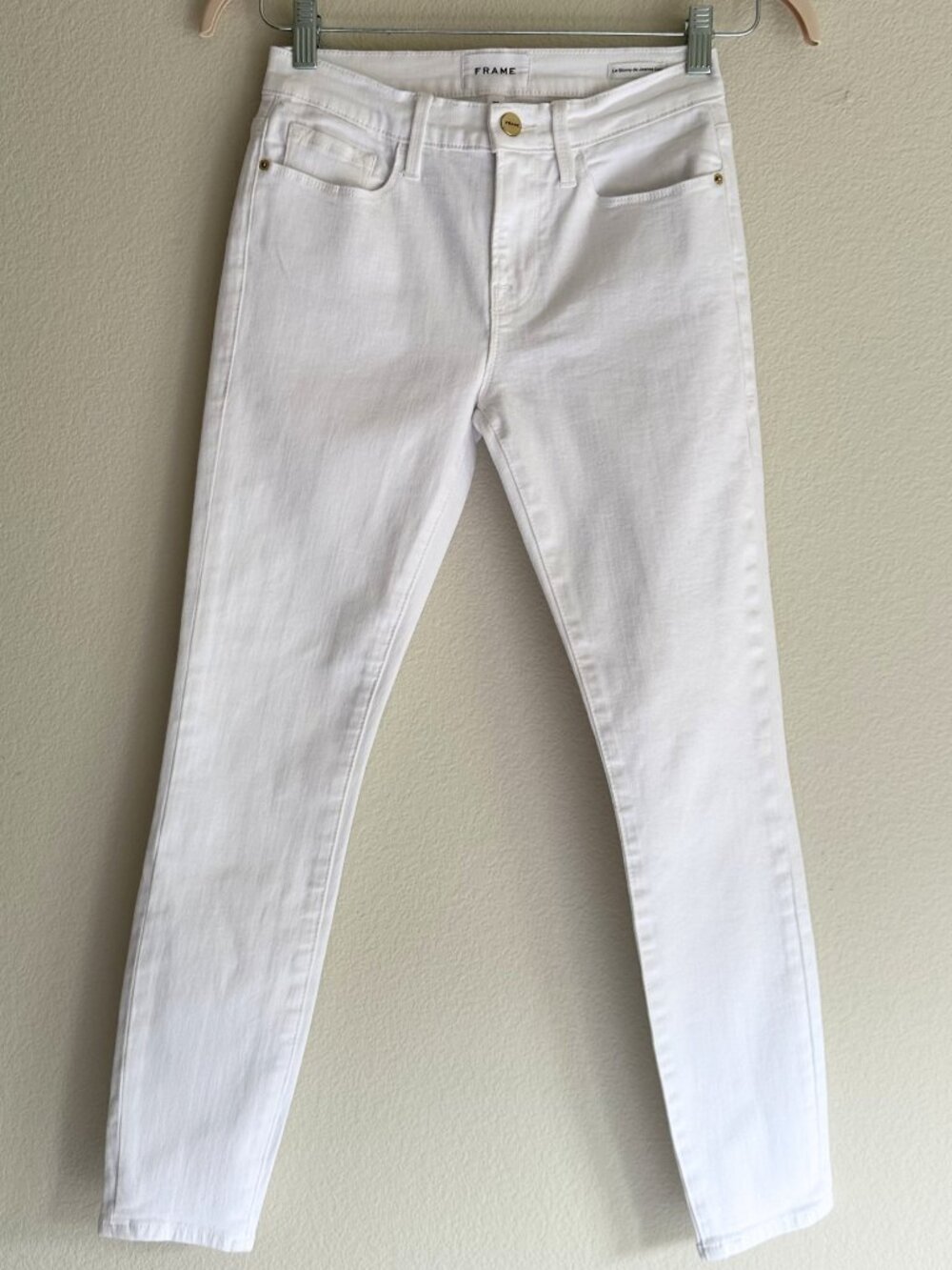 Frame Denim Le Skinny de Jeanne White Crop Skinny Jeans Size 26